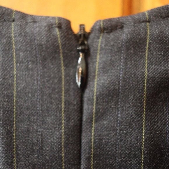 Moschino Embroidered Floral Pin Stripe Pencil Dress Medium Vintage Sheath Glam - Picture 8 of 12